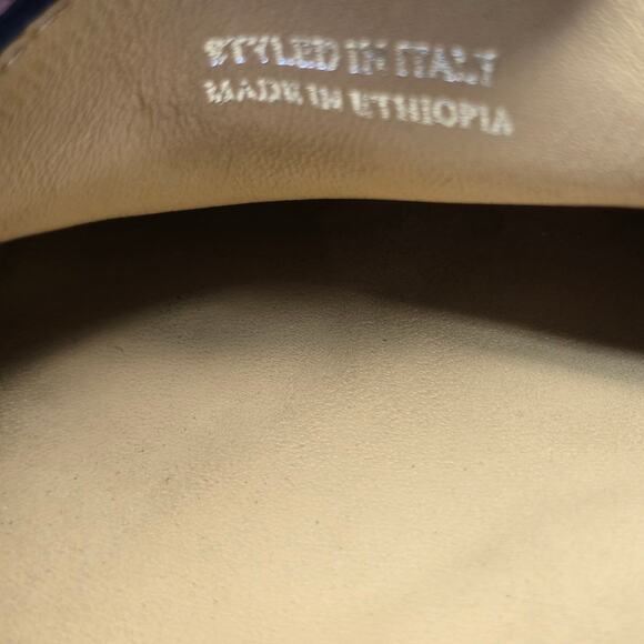 Vaneli Blue Snake Print Fur Slide On Loafers Dress Shoes - Picture 7 of 10